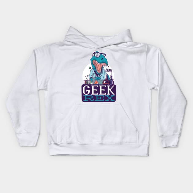 Geek Rex Funny Science Gift Lab Dino Kids Hoodie by Popculture Tee Collection